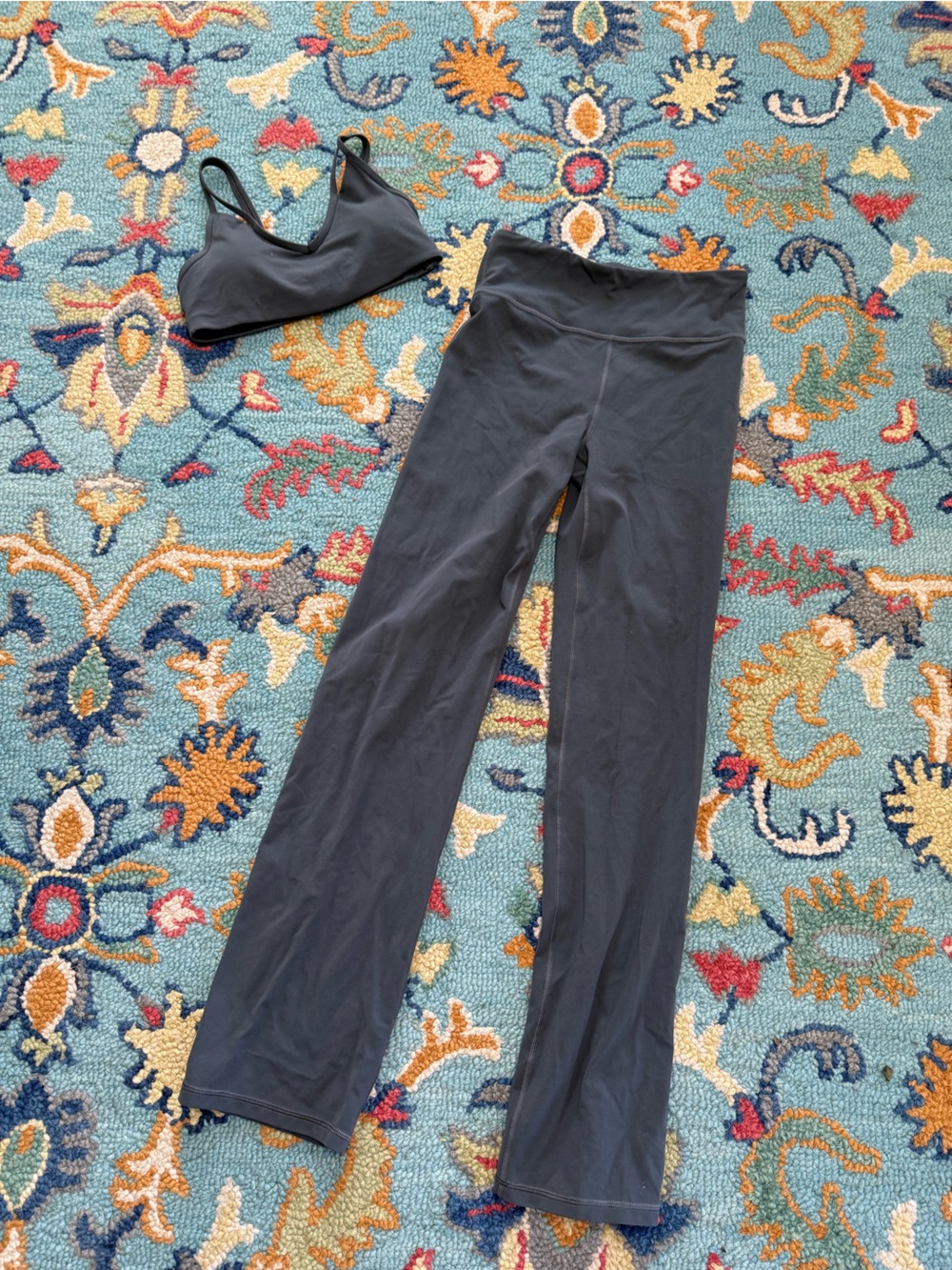 Athleta Green Leggings and Sports Bra Set